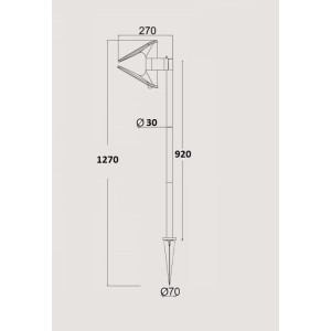 Грунтовый светильник SOLAR P9011-1030 Spike S