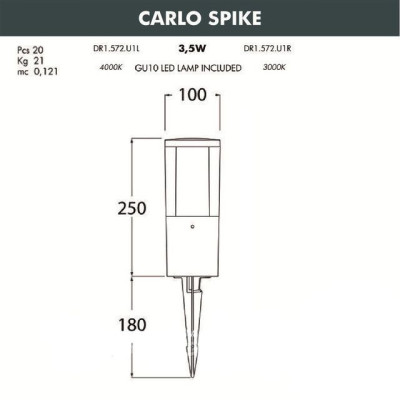 Грунтовый светильник Carlo DR1.572.000.AXU1L